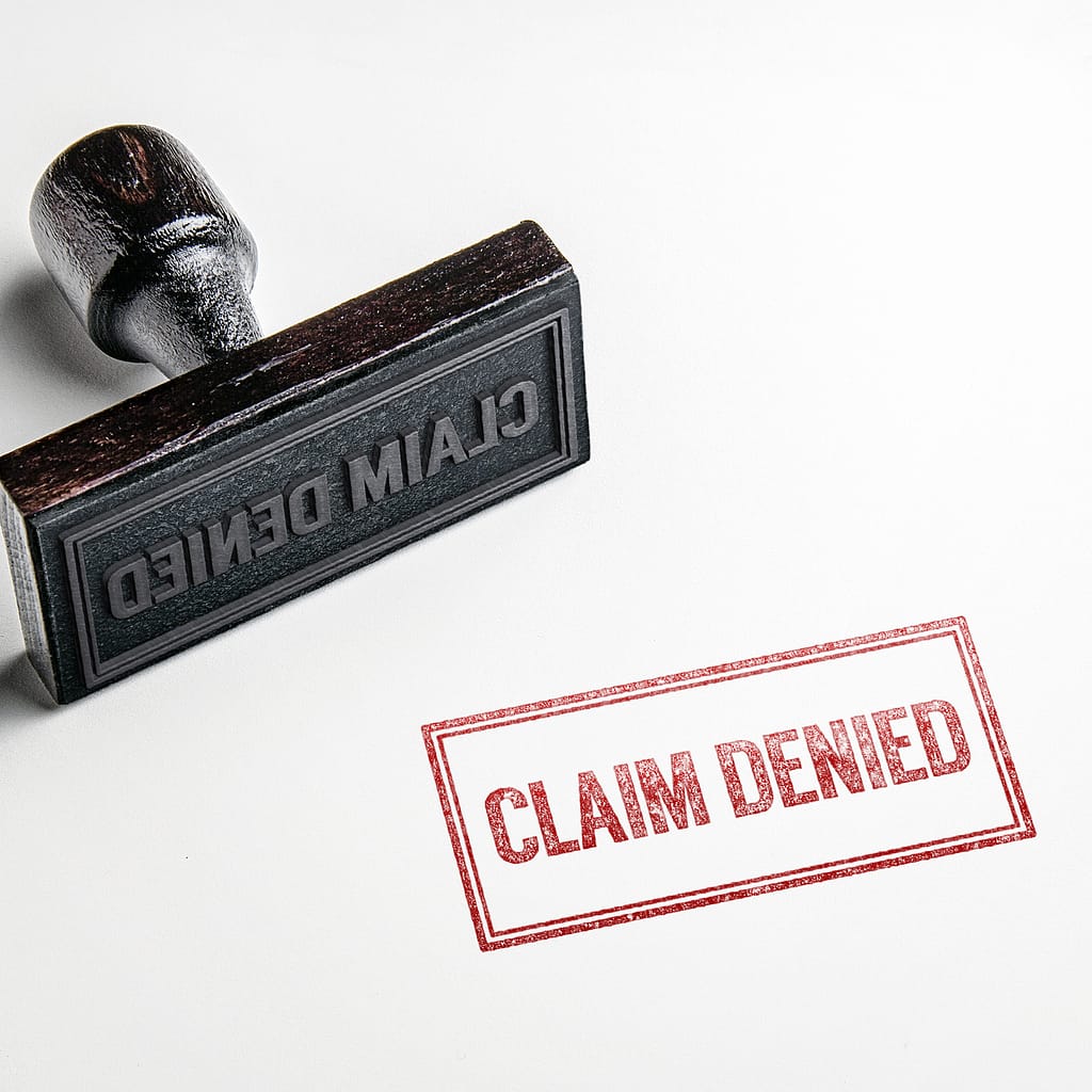 claim denied stamp